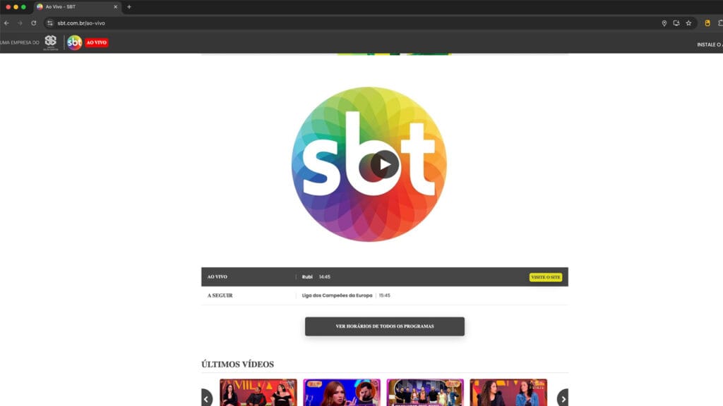 Site oficial do SBT